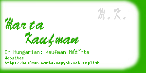 marta kaufman business card